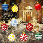 Christmas Yard Signs With Stakes And Cords Christmas Balls - Pack of 9Pcs