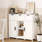 Cabinets With Drawers And Shelves, Living Room, Bedroom, Bathroom Cabinets - White