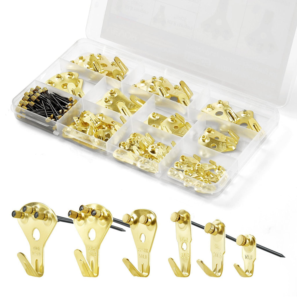 130Pcs Picture Frame Hangers With Nails Metal Photo Hanging Kit