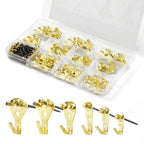 130Pcs Picture Frame Hangers With Nails Metal Photo Hanging Kit