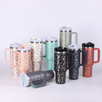 Tumbler With Handle Straw Insulated, Stainless Steel Spill Proof Vacuum Coffee Cup Tumbler With Lid Tapered Mug