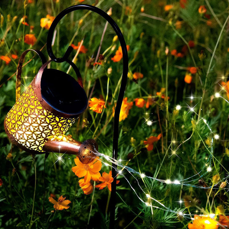 2PCS LED Watering Can Solar Light Strings, Solar Lights Outdoor Decorative Lamp, Solar Lantern Outd