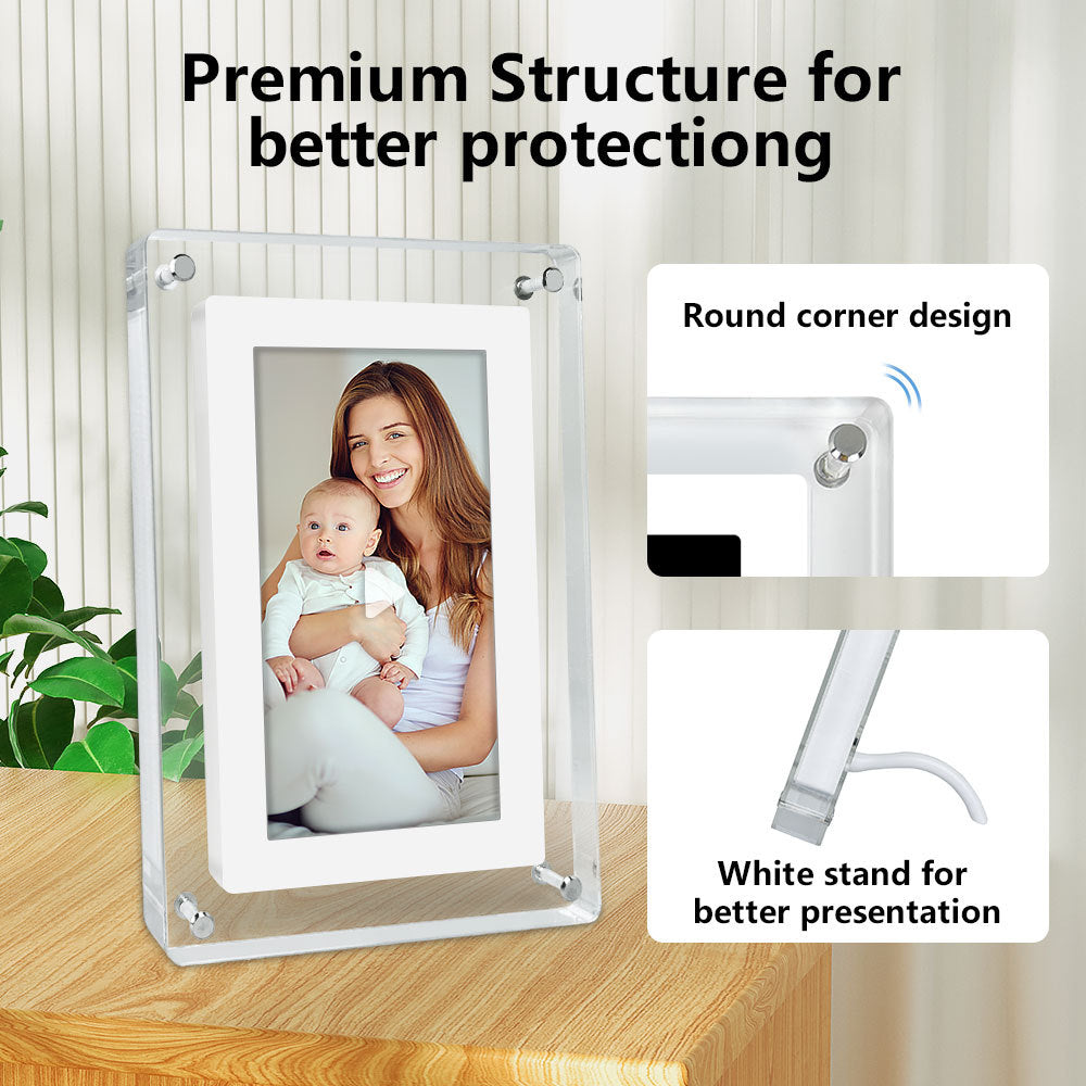 7 Inch IPS Screen Video Acrylic Digital Photo Picture Wifi Frame Signage Racks