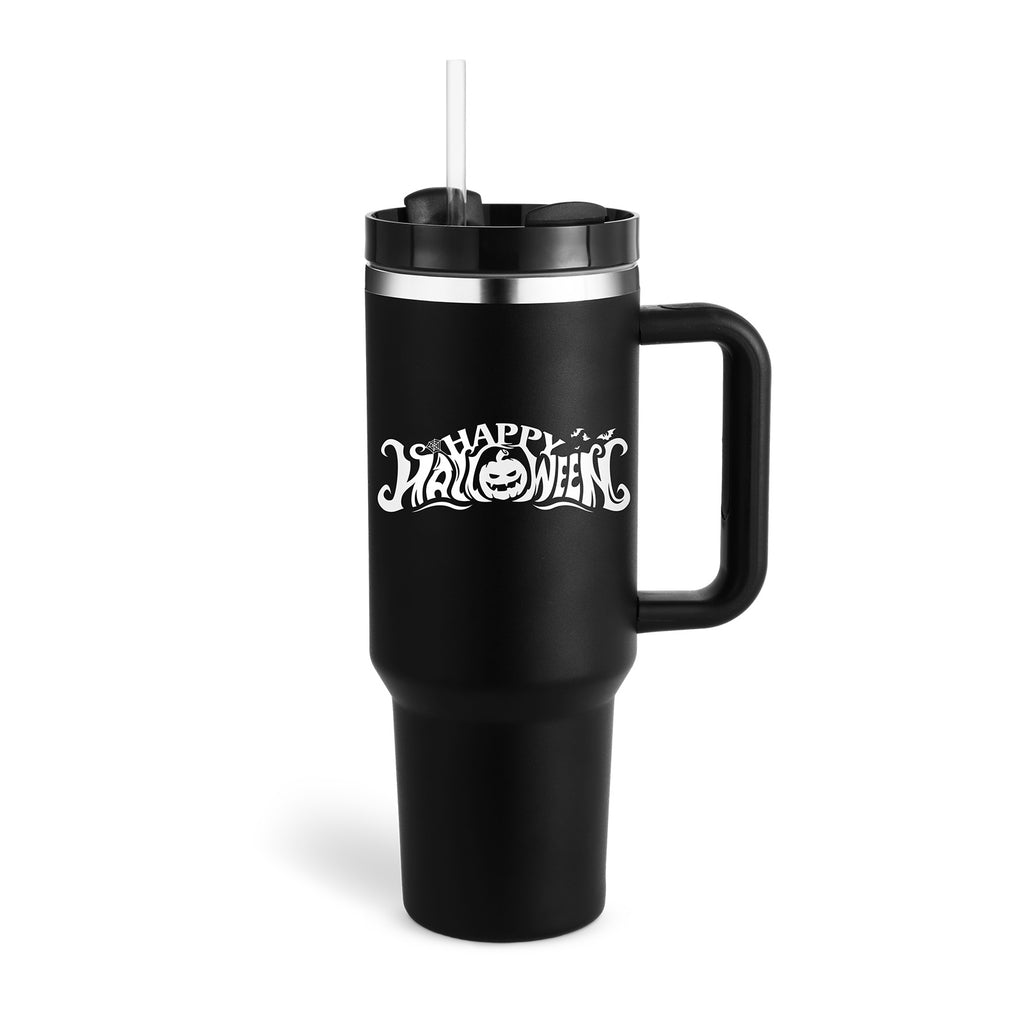 Tumbler With Handle Straw Insulated, Stainless Steel Spill Proof Vacuum Coffee Cup Tumbler With Lid Tapered Mug