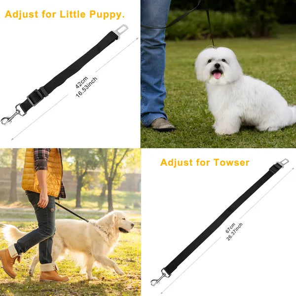 Pet Dog Seat Belt Leash Adjustable Pet Dog Cat Safety Leads Harness - 2Pcs