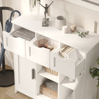 Cabinets With Drawers And Shelves, Living Room, Bedroom, Bathroom Cabinets - White