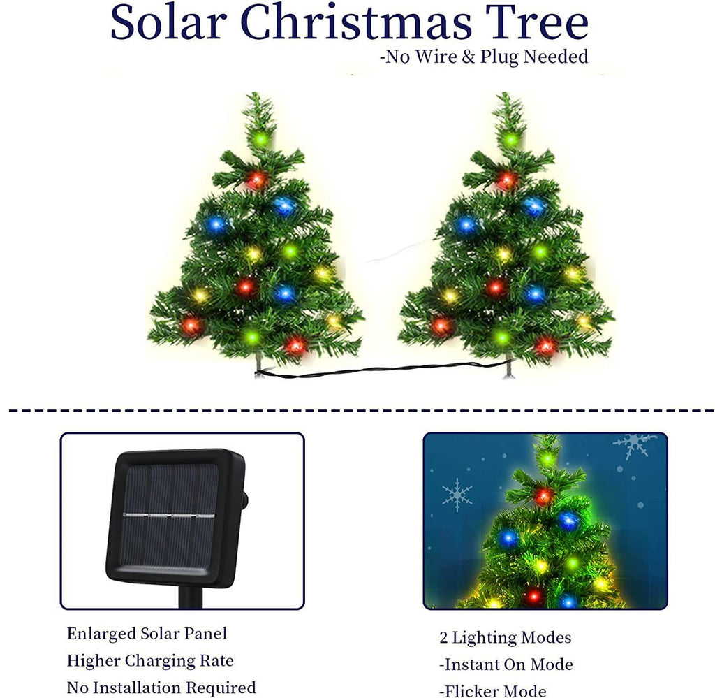 Solar Christmas Tree Solar Powered Trail Multicolor LED Light Christmas Tree