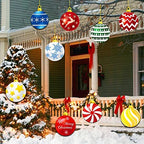 Christmas Yard Signs With Stakes And Cords Christmas Balls - Pack of 9Pcs