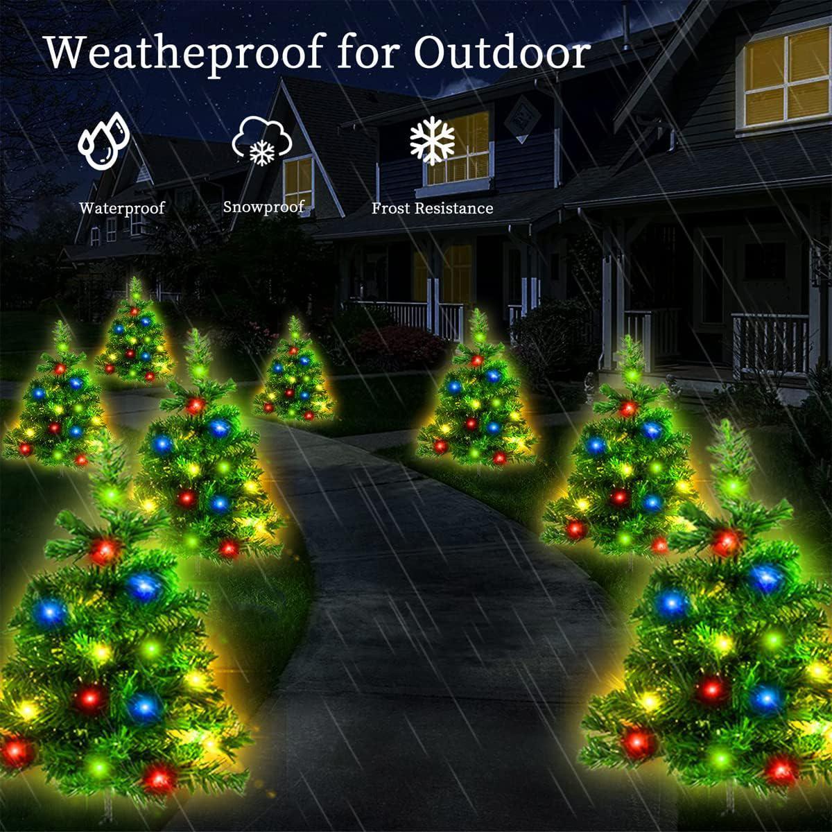 Solar Christmas Tree Solar Powered Trail Multicolor LED Light Christmas Tree